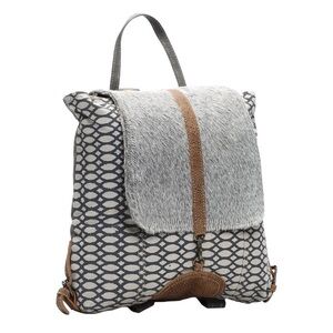 Myra Bag Gray and Brown Cowhide Backpack